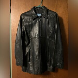 Kenneth Cole Reaction Black Leather Jacket